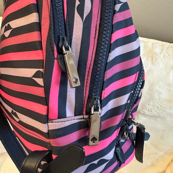 Kate Spade Pink and Black Striped Backpack - Picture 6 of 16